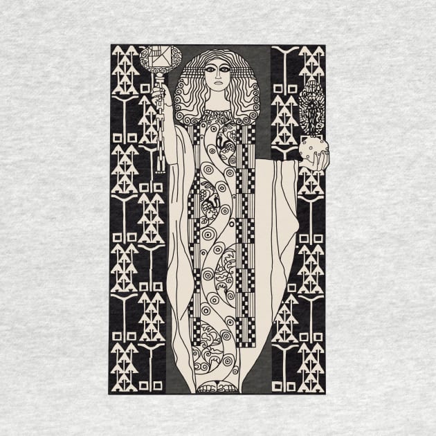 Art Nouveau Lady 3 (cream on black) by Soth Studio